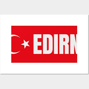 Edirne City in Turkish Flag Posters and Art